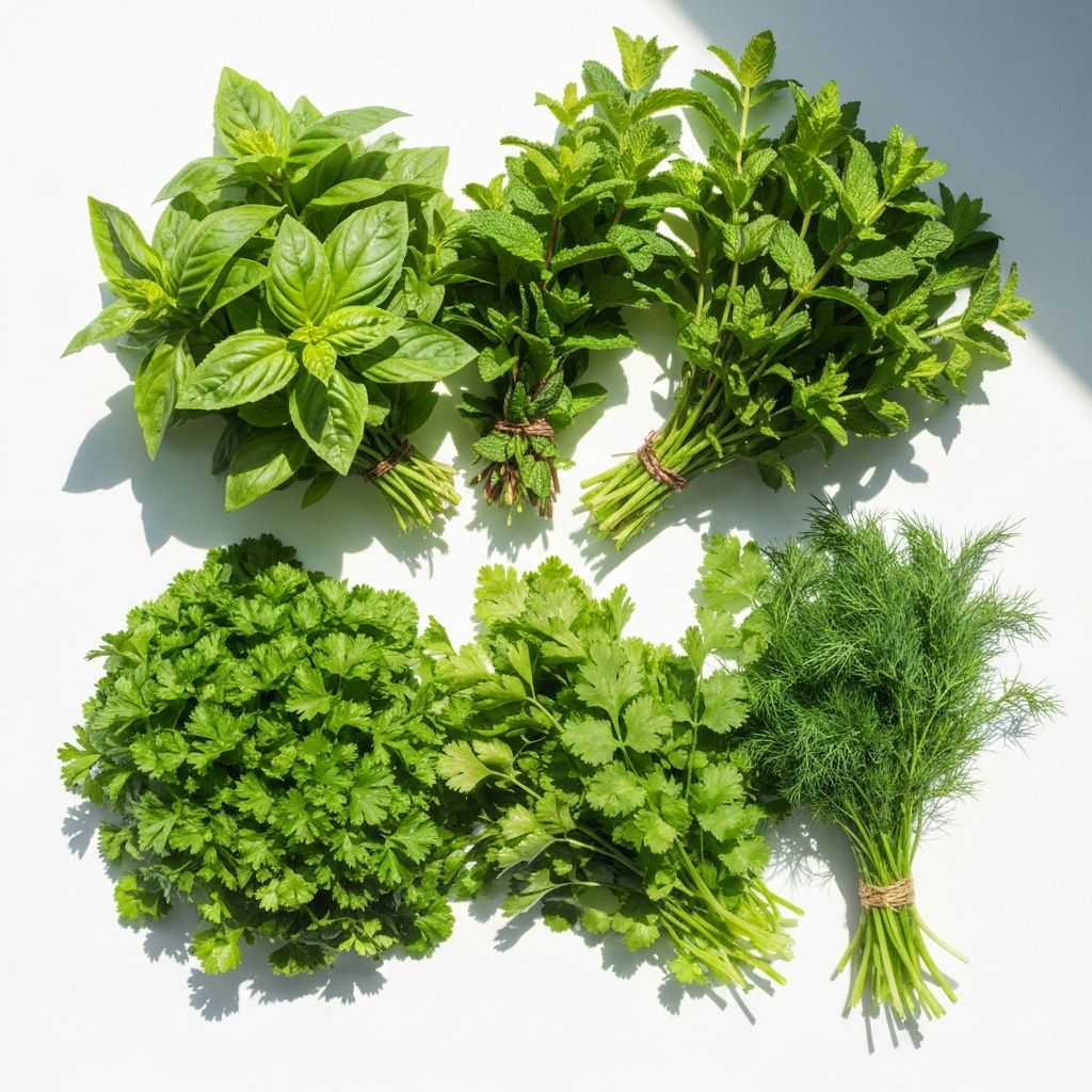 Fresh-cut herbs including basil, mint, parsley and coriander from Dilliro Vegetables